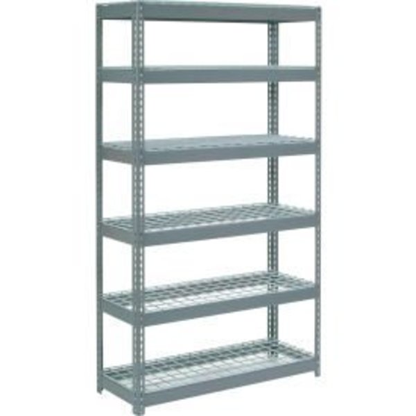 Global Equipment Extra Heavy Duty Shelving 48"W x 18"D x 72"H With 6 Shelves, Wire Deck, Gry 717250